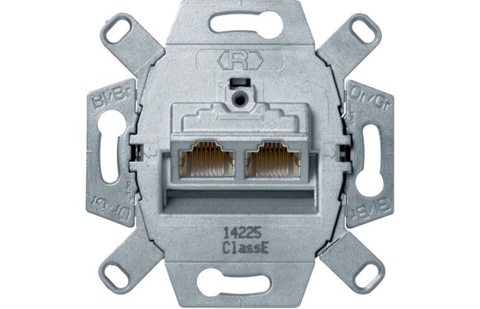 Mechanizm gniazda komputerowego UAE 2-kr (RJ45), ekranowane, kat.6, klasa E, One.platform | 455501 Hager