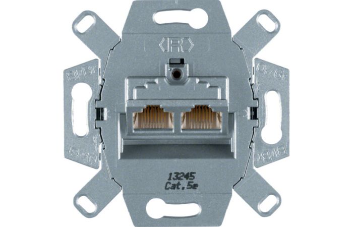 Mechanizm gniazda komputerowego UAE 2-kr (RJ45), ekranowane kat. 5e, One.platform | 534555 Hager