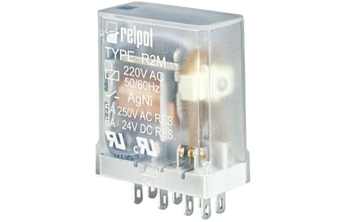 Przekaźnik elektromagnetyczny, przemysłowy 5A 12VDC IP40, R2M-2012-23-1012 | 617170 Relpol