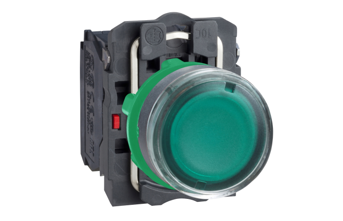 Przycisk podświetlany zielony kryty Fi-22mm z samopowrotem 24V 1NO 1NC | XB5AW33B5 Schneider Electric