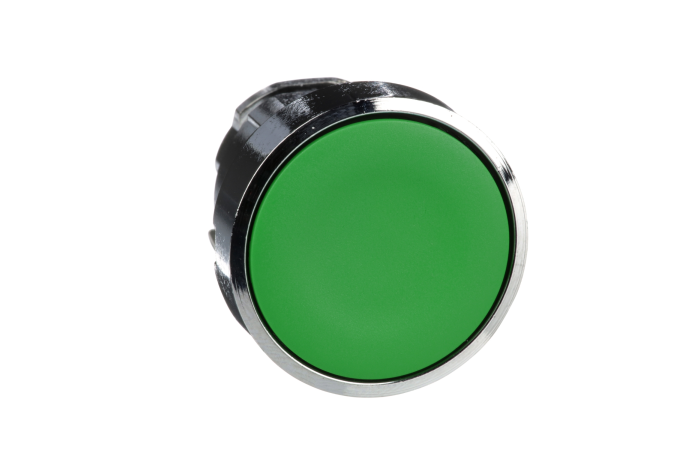 Przycisk płaski zielony samopowrotny bez podświetlenia metalowy bez oznaczenia, Harmony XB4 | ZB4BA3 Schneider Electric