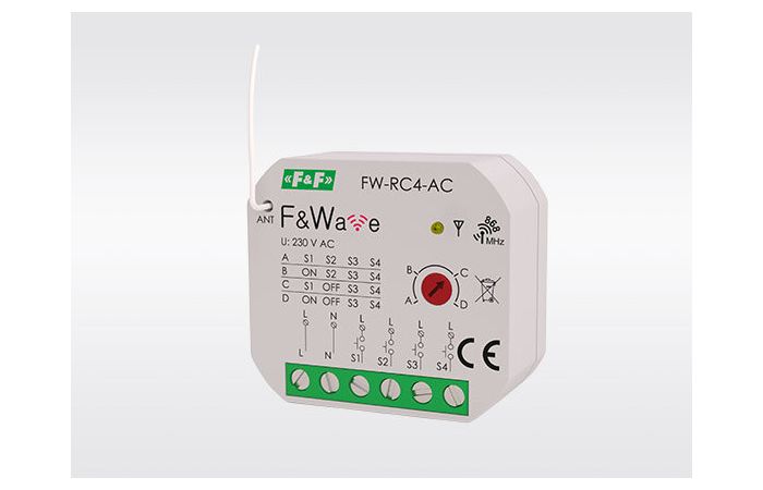 Pilot 4-przyciskowy zasilanie 80-265V AC/DC do puszki podtynkowej Fi60 | FW-RC4AC F&F