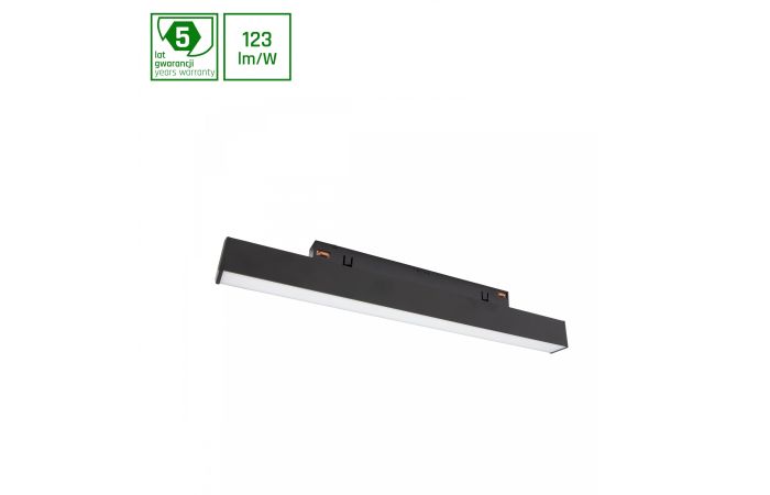 Oprawa LED LINE S na szynoprzewód 304x23x42mm 8W 100st czarny 5 lat gw. system SHIFT | WLD+40008 Wojnarowscy