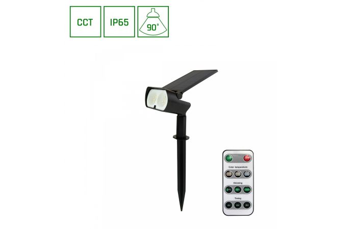 Oprawa OCULUS SOLARIS CCT IP65 290x188x95mm wbijana/z podstawką + pilot, czarny | SLI049002 Wojnarowscy