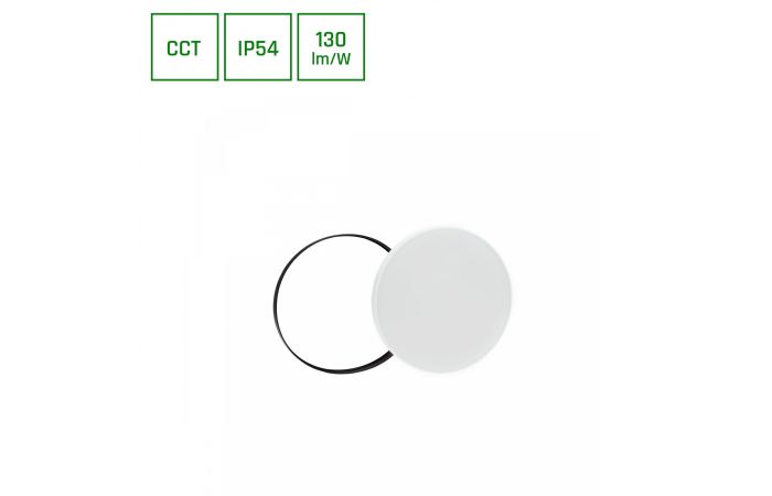 Plafon LED Nymphea Black&White Rings 24W 1920lm CCT 3000/4000/6000K IP54 320x52 mm biały/czarny | SLI031035CCT_PW Wojnarowscy