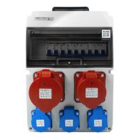 Rozdzielnica budowlna, stacjonarna CAS-S 11-mod.32A 16A 3x230V IP54 z zabezpie.nadprąd | DV-8119-F Doktorvolt