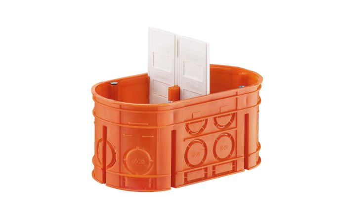 Puszka instalacyjna p/t 2-polowa 2x60 głęboka Multiwall M2x60F pomarańczowa | 33160008 Simet