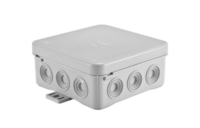 Puszka instalacyjna n/t 85x85 z dławicą FASTBOX N6 szara | 83006002 Simet