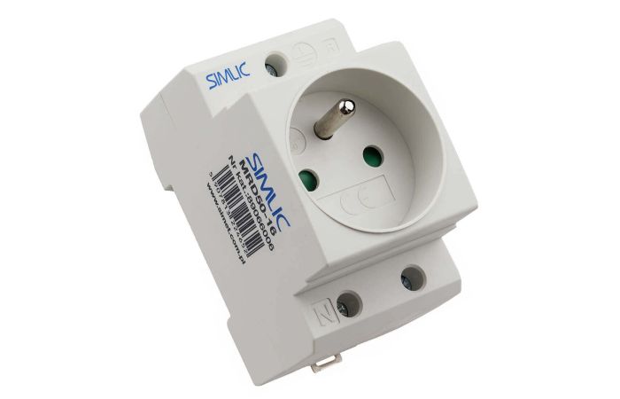 Gniazdo wtyczkowe modułowe 2P+Z 250VAC 16A, TS35, IP20, SIMLIC MRD50-16 (AUS16B) | 89066006 Simet