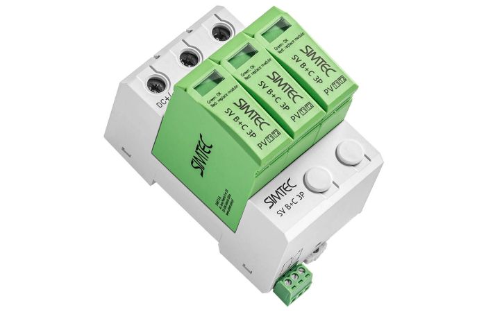 Ogranicznik warystorowy przepięć do instalacji fotowoltaicznych szary SV B+C 3P SIMTEC | 85036002 Simet