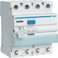 Wyłącznik różnicowo-prądowy 3P+N 40A 30mA 10kA A, QuickConnect, RCCB | CDS440D Hager