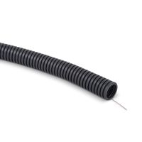 Rura giętka karbowana z pilotem PVC RKLSP 16/12 320N samogasnąca, szara (50m) | 10275 TT Plast
