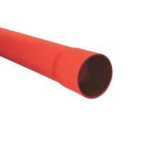 Rura osłonowa sztywna z kielichiem ROS-M 50/3,5 750N,RHDPE, gładka, czerwona (6m/220szt) SRS | 10670 TT Plast