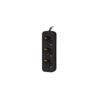 Listwa przedłużacz LANBERG 1.5m 3X 230V SCHUKO kabel wykonany z pełnej miedzi czarna | PS0-03F-0150-BK Lanberg