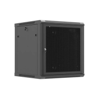 Szafa instalacyjna RACK wisząca 19" 12U 600X600 czarna drzwi perforowane LANBERG (FLAT PACK) | WF01-6612-23B Impakt