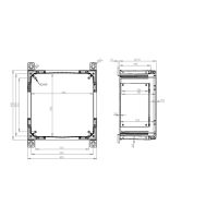 Szafka ARCA 404021T No MP 400x400x210 drzwi przezroczyste z zamkiem, bez płyty montażowej IP66, IK09 | 8121009N Fibox