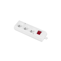 Gniazdo trzykrotne z wyłącznikiem,rozbieralne, 3x2p+Z biały GN-370WS | T-10486 Plastrol