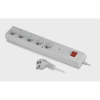 Przedłużacz przeciwprzepieciowy z pięciokrotnym gn. p/zakłóceniowy 5x2p+Z 1,5m czarny PS-5PF/1,5 | T-97442 Plastrol