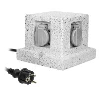 Gniazdo ogrodowe SŁUPEK 4x2P+Z, kabel gumowy H07RN-F 3x1,5mm² 3m, w obudowie z tworzywa | OR-AE-13186 Orno
