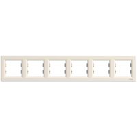 Ramka sześciokrotna pozioma kremowa Asfora | EPH5800623 Schneider Electric