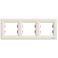 Ramka potrójna pozioma kremowa, Asfora | EPH5800323 Schneider Electric