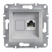 Gniazdo komputerowe pojedyncze 1xRJ45 kat. 6 UTP bez ramki, aluminium, Asfora | EPH4700161 Schneider Electric