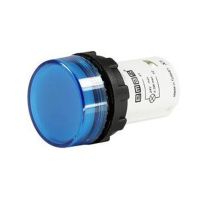 Lampka sygnalizacyjna MB z LED, monoblok, 24V AC/DC, płaski klosz, niebieska | T0-MBSD024M Promet