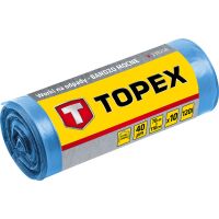 Worki na odpady 120 L, niebieskie bardzo mocne, 40 mic (opak 10szt) | 23B258 TOPEX