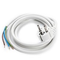 Przewód H03VV-F(OMY) 3x1 3m z wt.kątową uni-Schuko, biały | 931-31K Viplast
