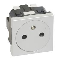 Gniazdo 2P+Z IP31 16 A - 250VAC MOSAIC płaskie - zaciski automatyczne, aluminium | 278214L Legrand
