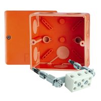 Puszka przeciwpożarowa n/t KSK 100 PO10J E90,101x101x62mm, listwa 3P IP66 pomarańczowa (1/30szt) | KSK 100_PO10J Kopos