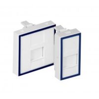 Adapter dwumodułowy prosty 45x45mm dla 1xRJ45 lub 1xRJ 12 | DC/FA-644-2SP Emiternet
