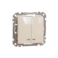 Łącznik świecznikowy z podświetleniem, beżowy, Sedna Design & Elements | SDD112105L Schneider Electric