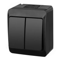Łącznik natynkowy świecznikowy IP44, czarny, Hermes | 0332-09 Elektro-Plast Nasielsk