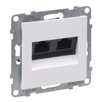 Gniazdo 2XRJ45/kat 6 UTP, biały, Suno | 721153 Legrand