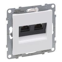Gniazdo 2XRJ45/kat 6A STP, biały, Suno | 721159 Legrand
