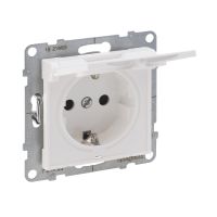 Gniazdo Schuko 2P+Z 16A 250V z przesłoną IP 21 zaciski automatyczne, biały, Suno | 721127 Legrand