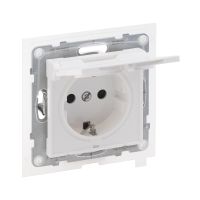 Gniazdo Schuko 2P+Z- 16A 250V z przesłoną IP44 zaciski automatyczne, biały, Suno | 721123 Legrand