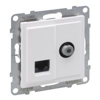 Gniazdo TV typ "F" 1.5 dB + RJ45 KAT 6 UTP, biały, Suno | 721162 Legrand