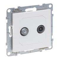 Gniazdo TV-R-SAT końcowe 2 przewody 1.5 dB, biały, Suno | 721171 Legrand