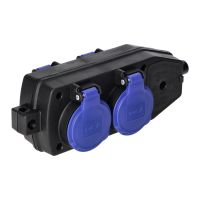 Rozgałęźnik bryzgoszczelny i odporny na uderzenia, czterokrotny, IP44, 2x 2x2P+Z, 16A, 230V AC | OR-AE-13237 Orno