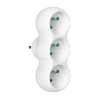 Rozgałęźnik bałwanek 3x2P+Z, wtyczka centralna, biały | OR-AE-13251 Orno