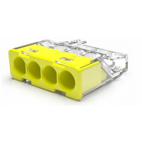 Szybkozłączka mini PC-214S, 4-torowa drut, 0,2-2,5mm2, 24A, 450V (opak=100szt) | PC-214S Trytyt