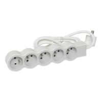 Przedłużacz STANDARD 5X2P+Z, z przewodem 3,0m 3X1,5mm2 biały/jasnoszary | 049492 Legrand