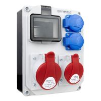 Rozdzielnica przenośna HL 4-mod. 1x32A/5P, 1x16A/5P, 2x230V z bolcem IP54, pusta bez zabezpieczeń | DV-5330-F Doktorvolt
