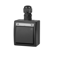 Łącznik natynkowy zwierny dzwonek IP65 antracytowy, AQUANT 2K | 5005-67 Elektro-Plast Nasielsk