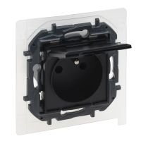 Gniazdo 2P+Z IP44, zaciski automatyczne, z przesłoną, czarny, NILOE STEP | 863536B Legrand