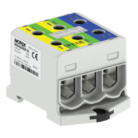 Zacisk uniwersalny, złączka OTL-PEN 95-3 żół.ziel.x2/nieb. 3xAl/Cu 6-95mm² 1000VAC/1500VDC | MAA3095P10 Morek