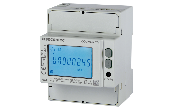 Licznik energii Countis E24 3-fazowy, bezpośredni do 80A RS485, Modbus, MID | 48503051 Socomec