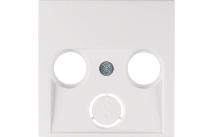 Płytka czołowa do gniazda antenowego 2- i 3-wyjściowego, biały, B.Kwadrat | 5312038989 Hager